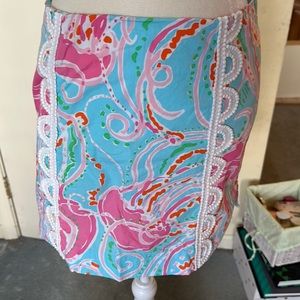 Lily Pulitzer pink and blue jellyfish Skirt
